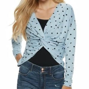 NWT Juniors' Candie's Printed Twist Reversible Top